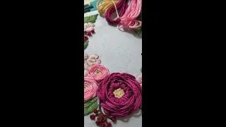 Embroidery flowers peony // Woven rose stitch for beginners