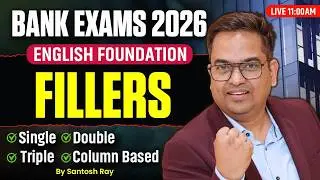 Bank Exam 2026 | Fillers in English | Fillers for Bank Exam | Fillers in English for IBPS, SBI Clerk