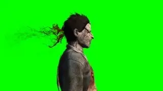 zombie killed with headshot - green screen - free use