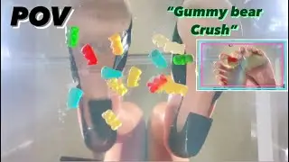 POV Gummy Bear Crush Under glass (high heels & barefoot) 