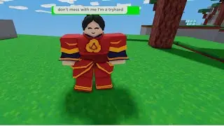 noob acting like a tryhard be like but can't be a tryhard roblox bedwars