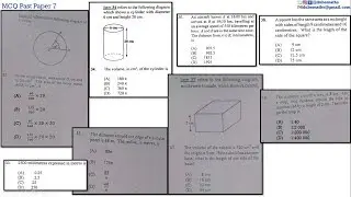 32,33,34,35,36,37,38&39 | Measurement | Multiple Choice 7 | CXC CSEC Mathematics