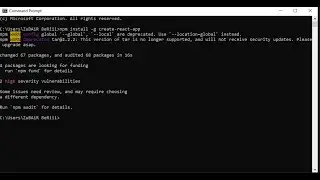 npm WARN config global `  global`, `  local` are deprecated  Use `  location=global` instead