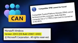 [NEW METHOD] Windows Insider Canary Upgrade on Unsupported Hardware!