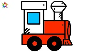 How to draw a toy train. Toy train drawing for kids and toddlers..