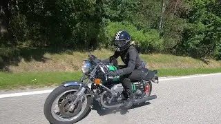 Classic Moto Guzzi in action