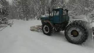 Т-150 ЯМЗ 236 TURBO. Расчистка дорог.