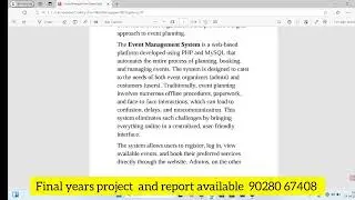 Event Management System Using PHP MySQL | Final Year Project with Full Report | Source Code