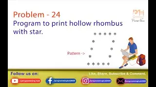 Program to print hollow rhombus with star.