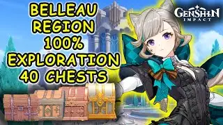 Belleau Region 100% Exploration Chest Guide (338 CHESTS TOTAL) GENSHIN IMPACT 4.0