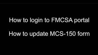 How to update MCS-150 form How to login to FMCSA portal #fmcsa #how #mcs150 #hotshot  #shorts