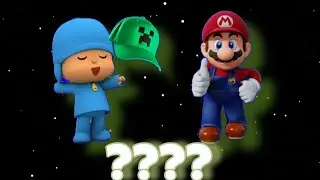 New Pocoyo & Mario "Minecraft Cap" Sound Variations in 39 Seconds