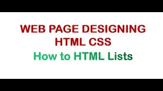 List in HTML