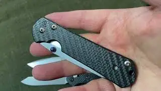 My current collection of carbon fiber handled knives. Shirogorov, CRK, & Benchmade.