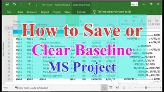 How to save or clear baselines - MS Project tutorial