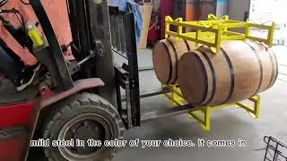 How does a forklift move a barrel rack?