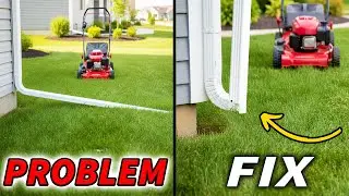 Make Lawn Mowing Easy With This Gutter Downspout Trick
