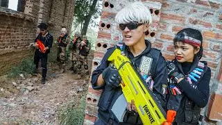 Couple Black Dragon Warriors Nerf Guns / Fight Lion Mask One Eye Boss
