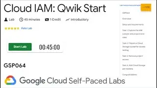 Cloud IAM: Qwik Start | GSP064 | Cloud Environment in Google Cloud | QUICK-GCP-LAB | 2024 