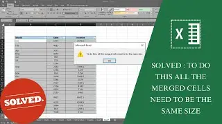 Solved : To do this all the merged cells need to be the same size