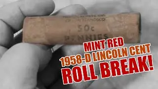 1958-D Lincoln Cent Mint Red Roll Break! #coincollecting