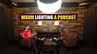 Lighting a Podcast [ Well-Lit, Warm, Low Key Style ] How To Light Interviews Tutorial