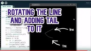 How to Rotate a line and add a tail to it using code | fun stuff | processing tutorial hindi