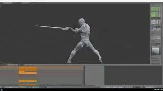 WIP Blender Animation Sword Right Swing for UE4