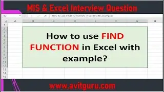 How to use FIND FUNCTION in Excel with example?
