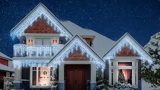 Icicle Blue and Cool White LED light with Timer -White Cable