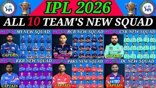 TATA Ipl 2026 All 10 Team's New Squad 🔥All 10 Team's Squad 🏟All 10 Team's New Player's list Ipl 2026
