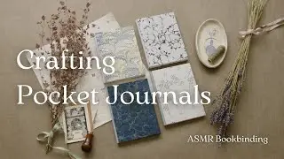 Crafting pocket journals with hand-marbled paper 〰️ ASMR bookbinding