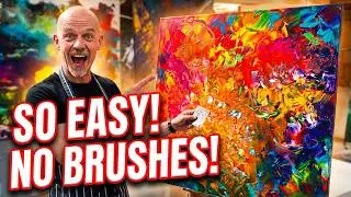 Paint abstract the EASY WAY - no brushes required!