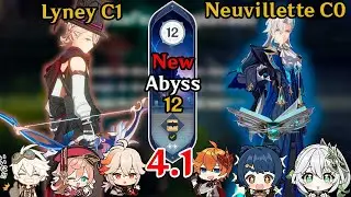 New Spiral Abyss Floor 12 (9 Stars) C1 Lyney & C0 Neuvillette. Genshin impact 4.1
