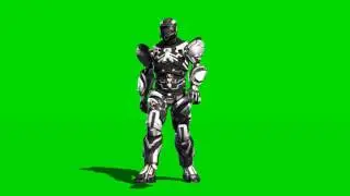 futuristic space soldier - walk animation - green screen - free use