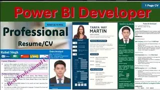 Power BI Resume for 2024 | Professional CV in MS Word | Power BI Developer | Data analyst resume |