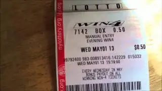 Proof of my Purchasing of Win4 and NY Lotto (05/01/2013)