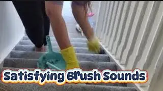 ASMR Brushing Sweeping, Dusting, Spraying, Wiping Stairs/No Talking