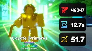 Max Level Evolved *Golden* Coyote Stark (Primera) Showcase! Anime Adventures | ROBLOX