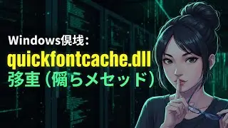 quickfontcache.dll エラー修復方法 Windows10/11
