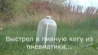 Выстрел из пневматики в кегу