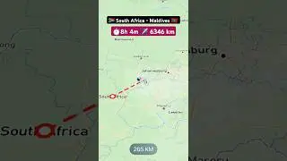 South Africa to Maldives flight ✈️ route explore live #flight #route #explore #excelbytesized