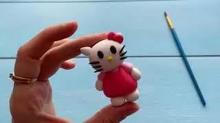 Как слепить Хеллоу Китти из воздушного пластилина. Лепим Hello Kitty.
