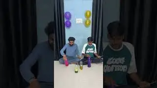 Bottle Flip With Pop Balloon Challenge #shorts