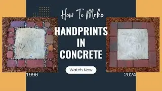 Handprints in Concrete DIY - How to Make Concrete Impressions #handprints #footprints
