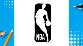 How to draw NBA Basketball Logo