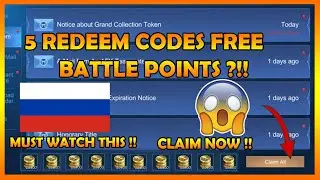 MUST WATCH THIS !! 5 REDEEM CODES FREE BATTLE POINT🔥 ?!! IN MOBILE LEGEND BANG BANG.