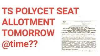 TS POLYCET 2024 seat allotment||Time