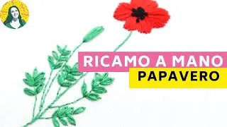Papavero RICAMO A MANO | ricamo fiori semplici