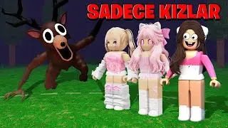 Trying to Survive 99 Nights in the Forest with Girls Only!! -Roblox